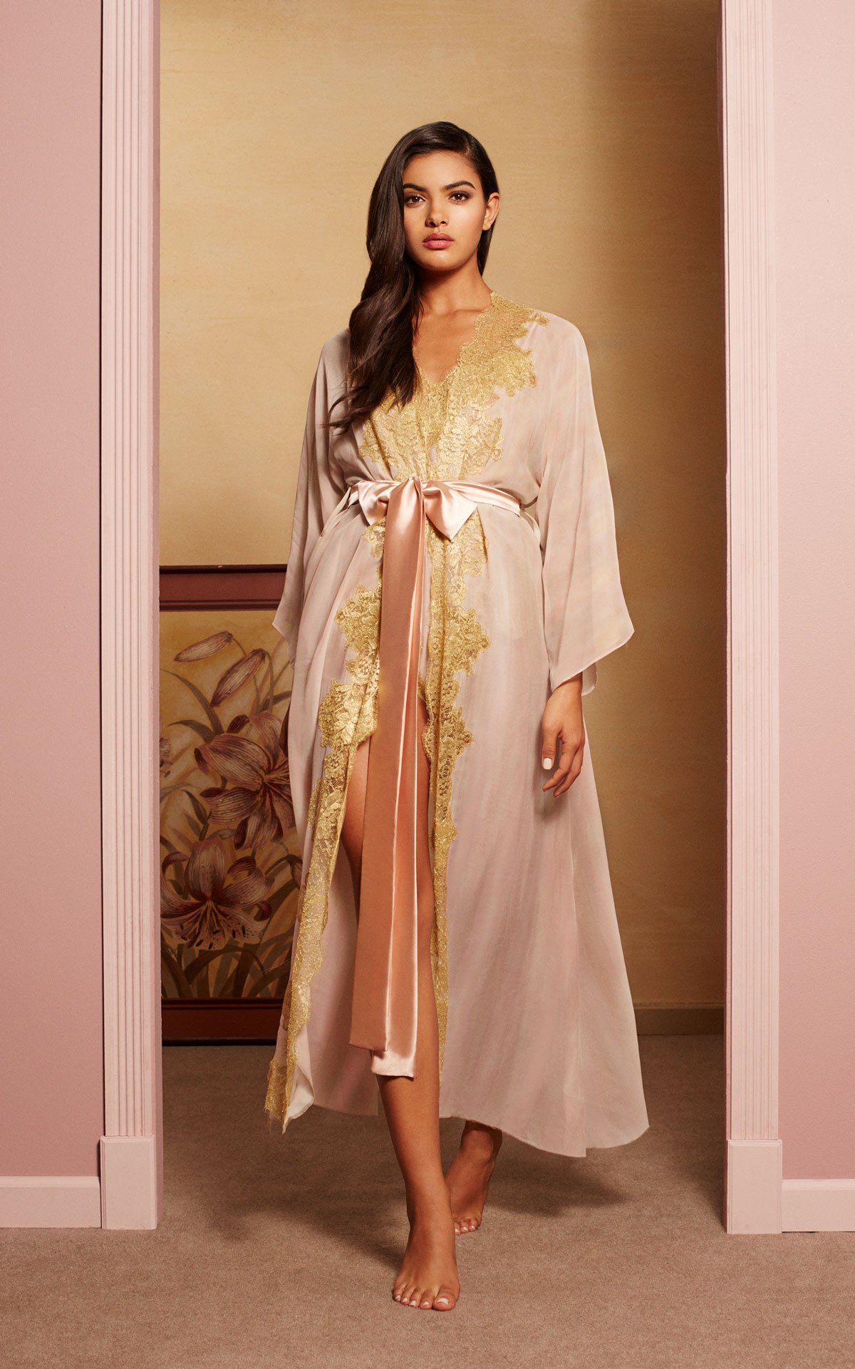 L’Amante Perfetta Pink Long Kimono