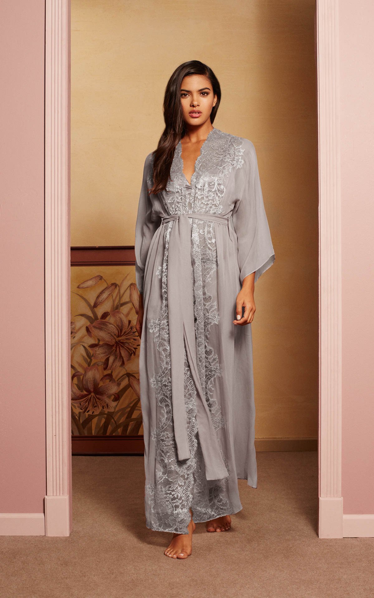 Jumeirah Crystals Grey Kimono