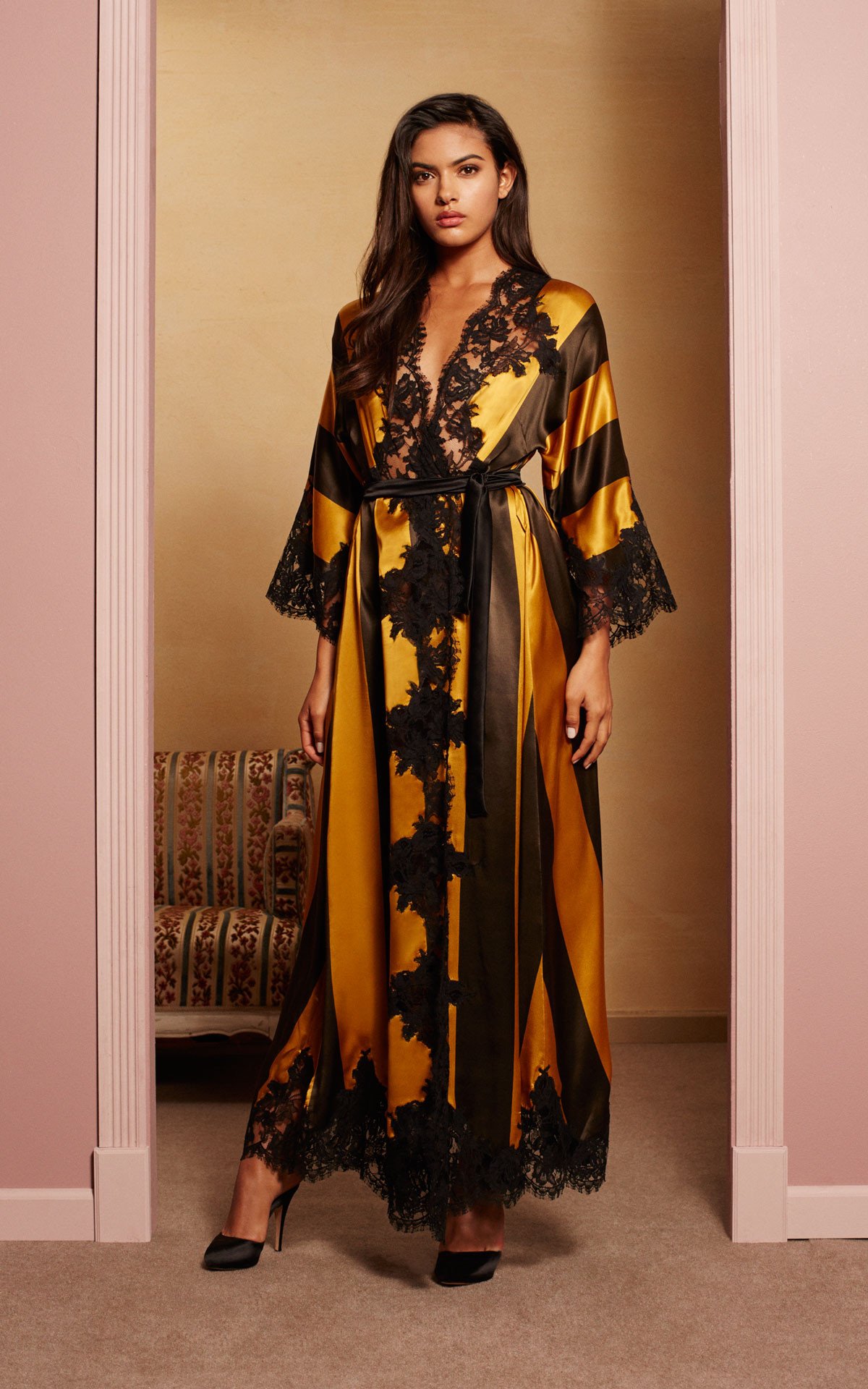 Wallah Stripes Yellow Striped Kimono