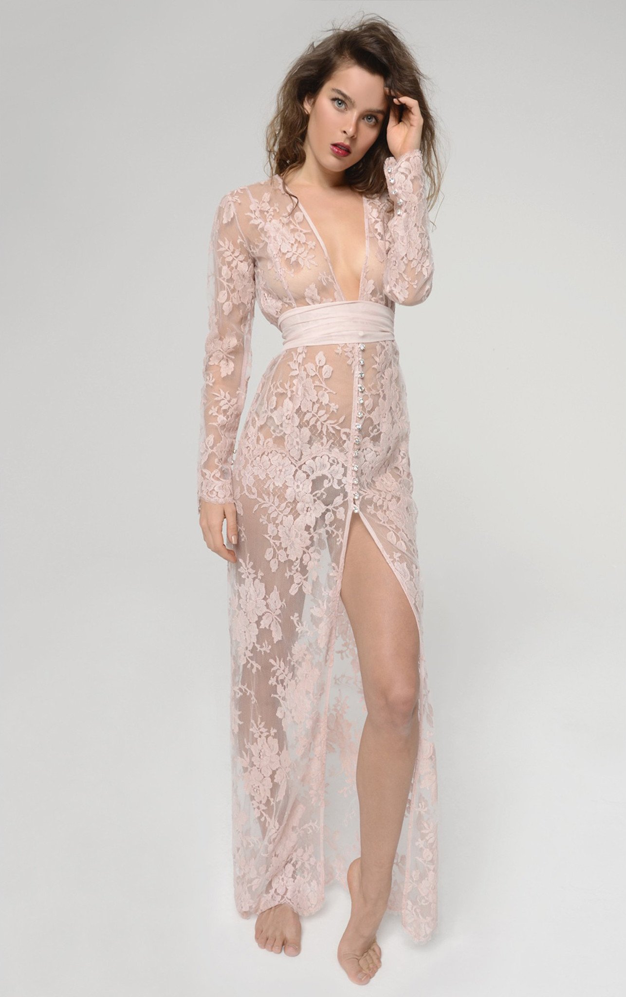 Bambinella I Love You Pink Long Robe