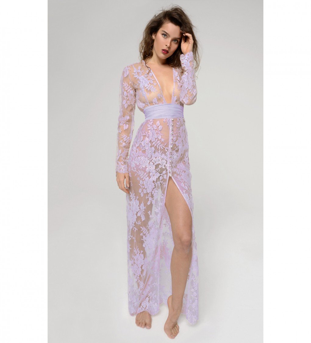 Bambinella I Love You Lilac Long Robe